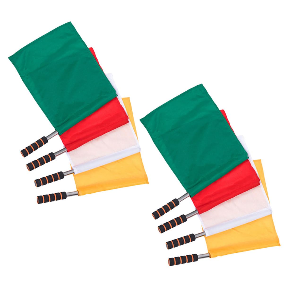 GOOHOCHY Competition Signal Flags 8pcs Hand Waving Flag Set for Referee Soccer Rugby Hockey Games
