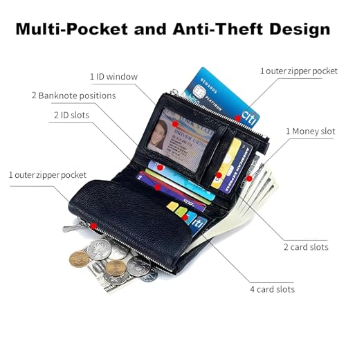 Unisex Pebble Leather Wallet, Soft Pebble Leather Wallets for Women, Genuine Leather Coin Purse with Credit Card Holder & Cash Slots (Taro Purple)4