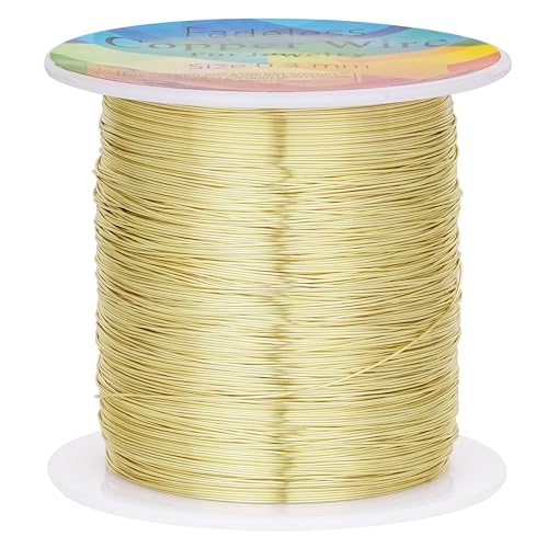 Tarnish Resistant Copper Wires 28 Gauge/0.3mm, 328 Feet, Light Gold