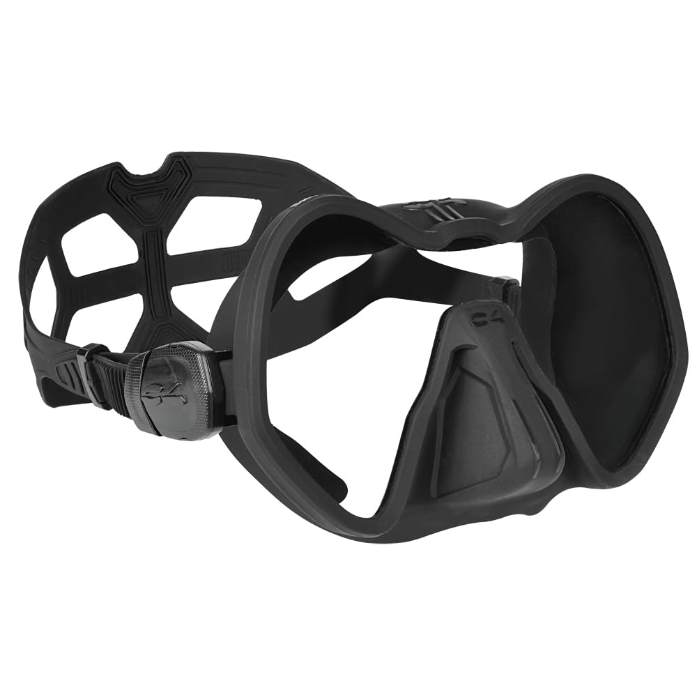 C4 Maschera Subacquea SKYLINE Antifog - Visione Panoramica Estrema, Monovetro Frameless, Silicone Anallergico, Tecnologia Plasma Antifog Permanente