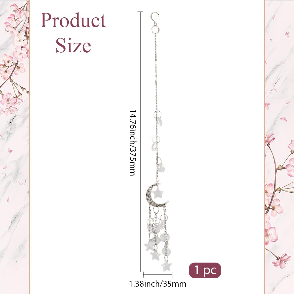 GORGECRAFT Glass Sun Catcher Moon Star Crystal Window Hanging Clear Prism Crystals Dream Catchers with Hook Wall Decor for Home Garden Backyard Room Bedroom Ceiling Decoration Gifts Christmas Birthday