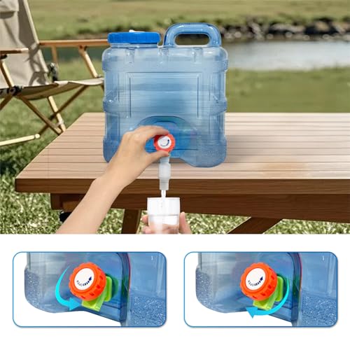Contenedor de Agua para Camping 2.6 Galones con Grifo, Jarra Portátil Libre de BPA, Recipiente de Almacenamiento de Agua para Emergencias para Camping, Vehículo, Senderismo y Picnic miniatura 4