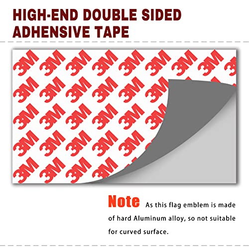 Image of Embossed 3D Metal American Flag Car Stickers and Decals (1 Pair), 5 inch x 3 inch US Flag Patriotic Emblem for Cars, Truck, Motorcycle, 4th of July Support US Military