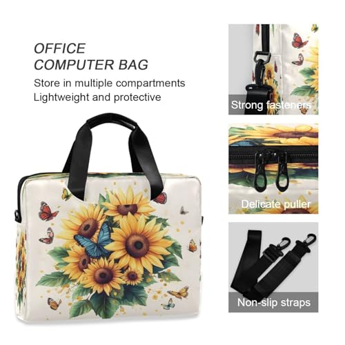 Maletín para laptop ALAZA diseño girasol y mariposa miniatura 5