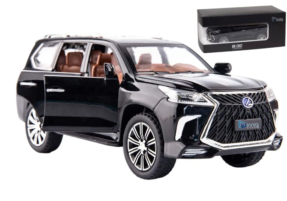 1/24 Lexus LS 570 Model Car with Box, Zinc Alloy Pull Back Toy car with Sound and Light for Kids Boy Girl Gift?Colors as Per Stock? (Lexus LS 570 1:24)