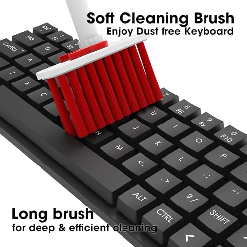 Image of Amazon Basics 5-in-1 Professional Cleaning Kit for AirPods, Keyboard, Lens, Binocular, Laptop, TV, Monitor, Smartphone, Tablet | Includes Microfibre Cloth & 500 ml Cleaning Liquid