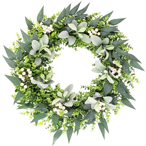 DUZYXI 26" Eucalyptus Wreath for Front Door Artificial Large Greenery