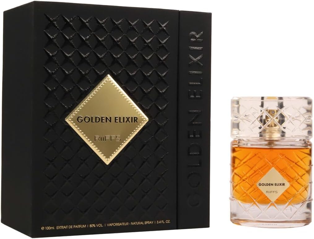 Golden Elixir by Riiffs – Luxury Eau de Parfum for Men & Women – Long-Lasting Oriental Vanilla Fragrance– 100ml