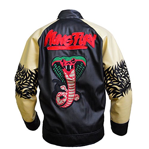 The Jasperz Kung Fury Jacket David Hasselholf Cobra Leather Jacket, XXS-3XL