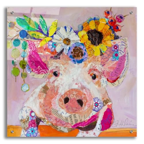 Epic Art 'Miss Piggy' by St. Hilaire Elizabeth, Acrylic Glass Wall Art, 24