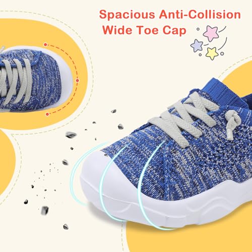 Image of LeIsfIt Toddler Shoes Boys Girls Wide Toe Box Breathable Slip-On Sneakers Kids Lightweight Barefoot Feel Shoes for Everyday Play