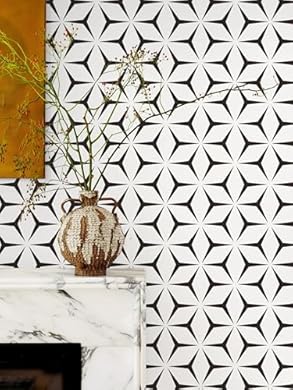 Foto di myforHD Carta da Parati Autoadesiva Impermeabile Minimalista Moderna con Motivo Geometrico a Strisce per Arredamento di Bagno, Soggiorno, Cucina e Camera da Letto