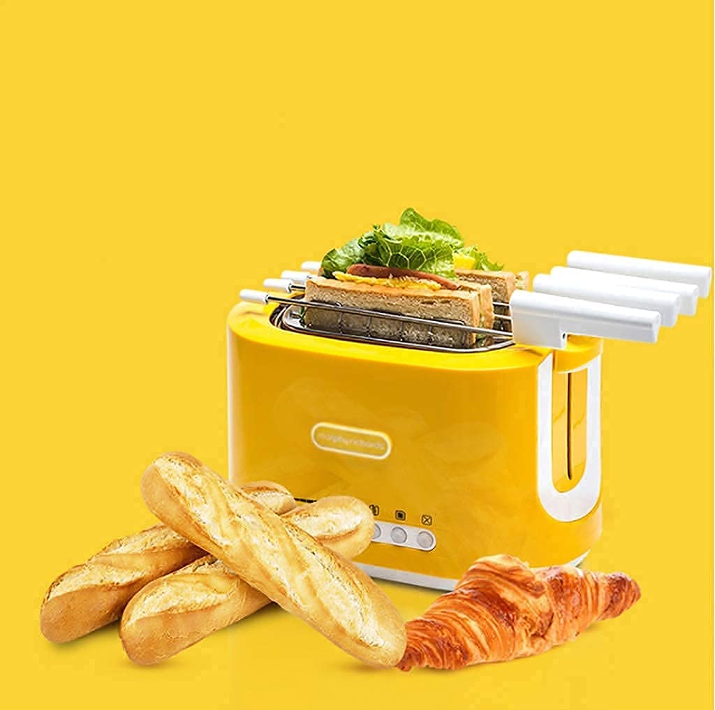 Automatic toaster breakfast machine Toaster 2 Slice Toaster Bagel Toaster with Stainless Steel Baking Rack and Sandwich Clips Small Toaster with High-Lift and Wide Slots 6 Bread Shade Sett