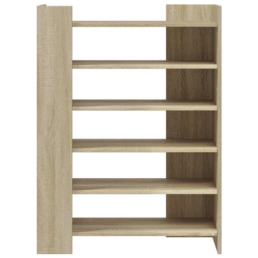 Szafka na buty dąb Sonoma z materiału drewnopochodnego 74,5 x 37,5 x 100 cm z miejscem do przechowywania, porządkiem i organizerem, wąska, wysoka, do przedpokoju, sypialni, zamkniętej półki