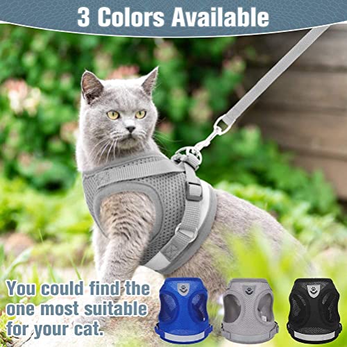 SCIROKKO Cat Harness and Leash Escape Proof - Kitten Vest Harness with Magic Tape Adjustable (M, Grey) - Image 7