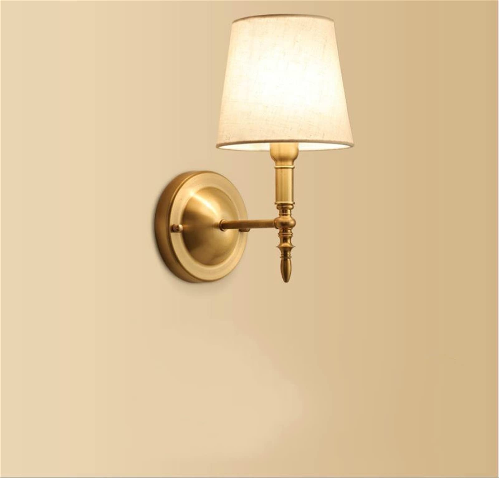 ZTCHSENZT Wall Sconces, Modern Wall Sconce, All-Copper Wall Lamp Bedroom Bedside Lamp European Lamp Modern Simple Corridor Wall Lamp,R