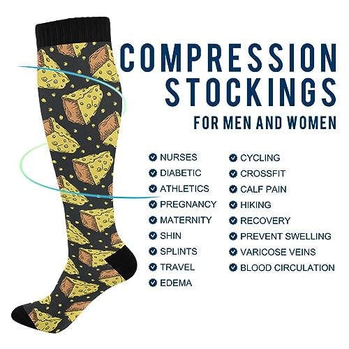 Wusikd Funny Bananas Compression Socks for Women and Men Circulation Long Socks for Athletic Running 14