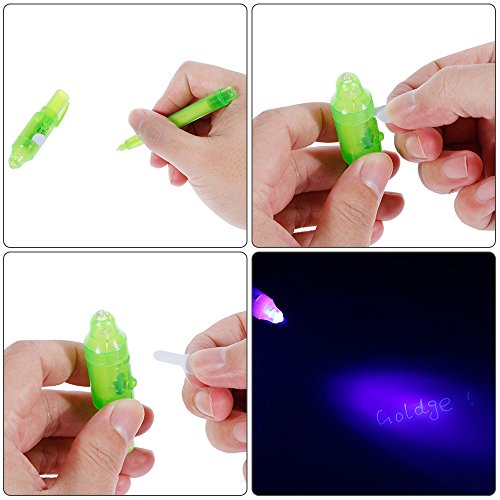 GOLDGE 7 Stück UV- Geheimstifte,Geheim Stift,unsichtbar schreiben,lesbar durch Licht,geheimstift Kinder