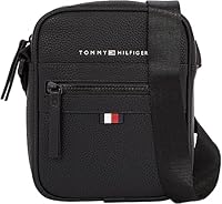 Tommy Hilfiger Herren Umhängetasche Essential PU Mini Reporter Klein, Schwarz (Black), Einheitsgröße