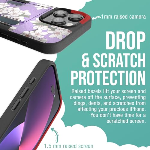 Image of Smartish iPhone 15 Pro Max Wallet Case - Wallet Slayer Vol. 2 [Slim /Protective] Credit Card Holder w /Kickstand Drop Test Hidden Card Slot Compatible w /Apple iPhone 15 Pro Max - Very Cherry Blossom