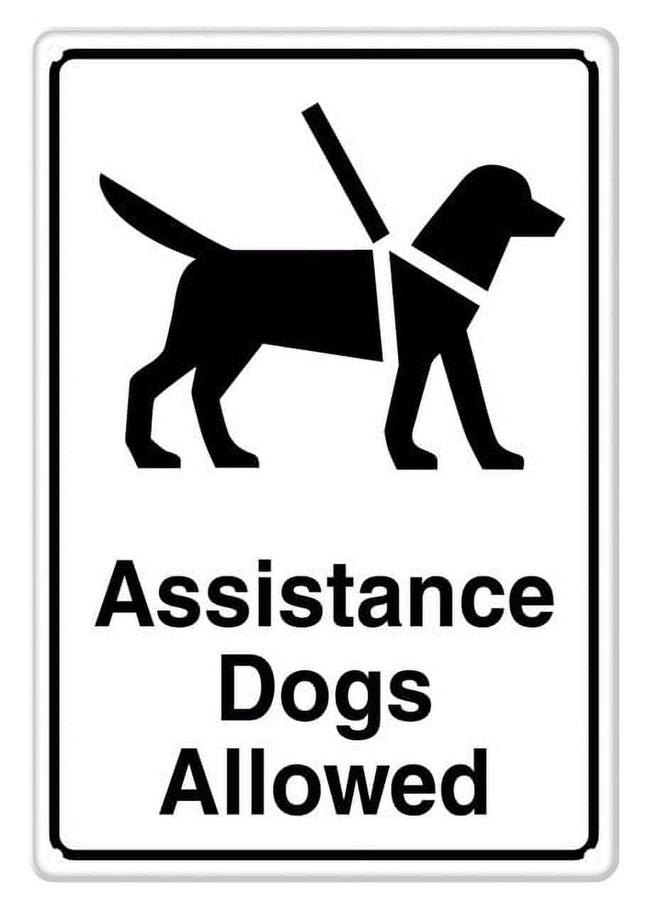 Assistance Dogs Allowed Aluminum Tin Sign 12"x8" For Homeowners, Business Owners - Home Kitchen Wall Decor