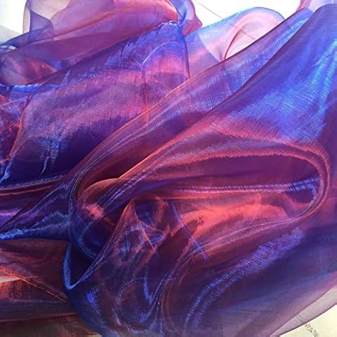 Two Tone Sheer Organza Fabric Voile for Curtain Weddings Decor 145/150cm Wide (TT 29) (1m) Cover