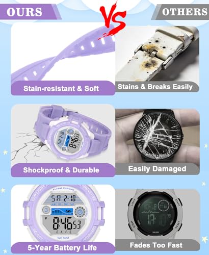 Image of Kids Digital Watch for Boys Girls, Waterproof LED Colorful Lights Sports Watch Suitable for 5-17 Years Old Teenagers (with Gift Box)