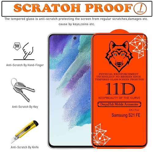 Image of 11D Tempered Glass Screen Protector Compatible for Samsung Galax S21 FE (Pack Of 1) with Full Screen Coverage (edge to edge) and Easy Installation kit [ 1 Pack|Black]