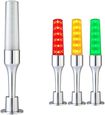 YJINGRUI 24V LED Industrial Signal Tower Light 3 Colors LED 90 Degree Folding, Steady Light and Sound with Buzzer Alarm Warning Lamp for CNC Machines Red Yellow Green 90db