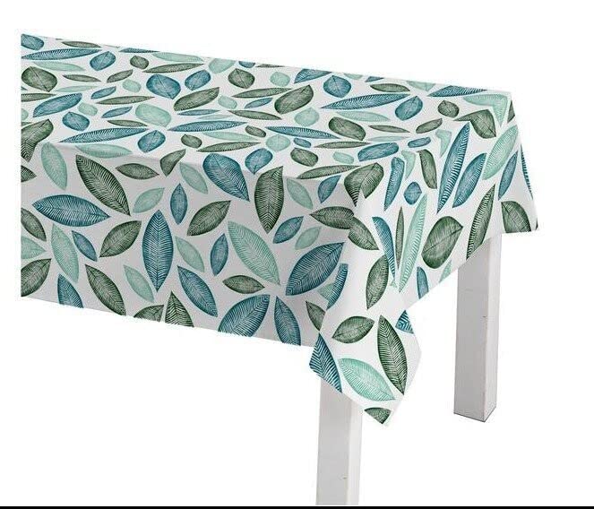 Tovaglia cm 350x140 resinata Antimacchia RAOVAL Green 16, Tovaglia in cotone Antimacchia, impermeabile e antibatterico.