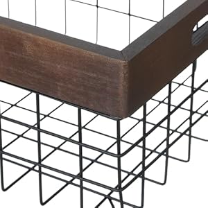 Set of 3 Metal Wire Baskets for Organizing Wood Top with Handles Storage Organizer Farmhouse Decor for Kitchen Cabinets Pantry Laundry Room Bathroom Closets Nesting Countertop Baskets Set of 3 Metal Wire Baskets for Organizing Wood Top with Handles Storage Organizer Farmhouse Decor for Kitchen Cabinets Pantry Laundry Room Bathroom Closets Nesting Countertop Baskets