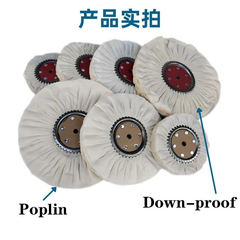 Cotton Buffing Wheel, Cloth Polishing for Mirror Finish, White for Drill(Down-Proof,350mm)