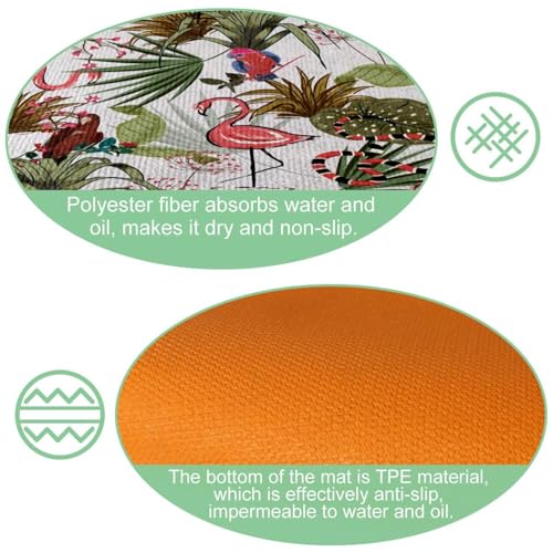 Lot de tapis de cuisine antidérapant lavable absorbant fleurs - 6