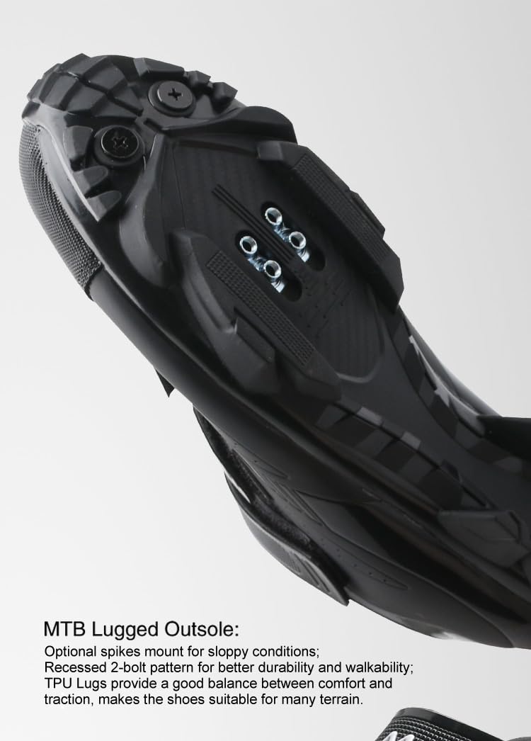 Scarpe MTB Mountain Bike Uomo/Donna Scarpe Spinning Traspiranti, Antiscivolo e Compatibili con Pedali SPD