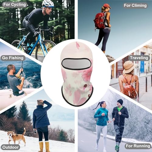 Máscara facial de pasamontaña con estampado floral para hombres y mujeres, protección solar, transpirable, cubre todo el cuerpo para senderismo, ciclismo, running y conducción miniatura 6