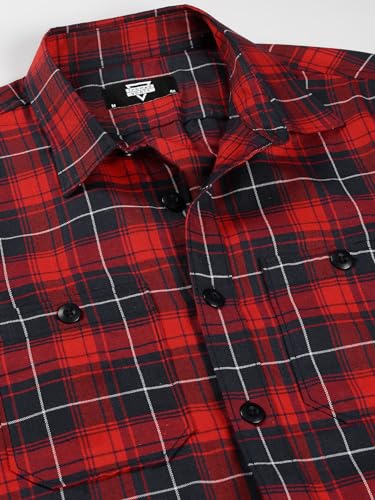 Image of Thomas Scott Men's | Checks | Full Sleeve | Slim Fit | Cotton Polyester Blend | Double Pocket | Spread Collar | Casual Shirt