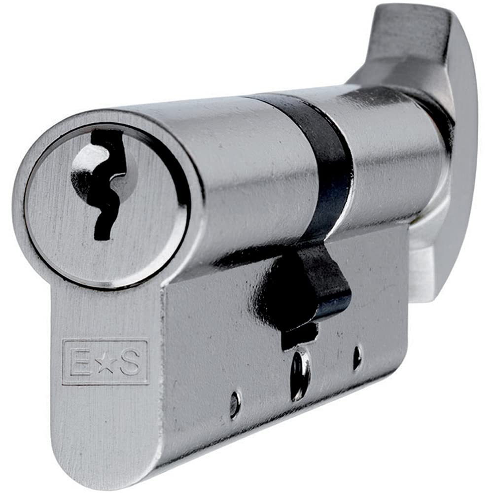 70mm Double EURO Cylinder & Thumbturn Lock -Keyed to Differ 5 Pin- Nickel Plated | Locking Key Barrel - External Door Security - Standard Cylinder - Keyed Alike, Keyed to Differ or Master Key Options