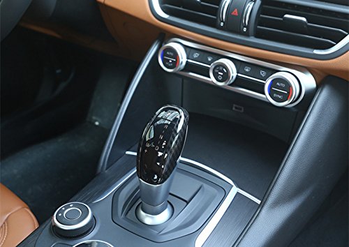 Wroadavee Abs Carbon Fiber Style Gear Shift Knob Cover Trim For Alfa Romeo Giulia 2017-2019 #TOP5