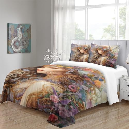 Funda de Edredón Mariposa 3D Microfibra de 3 Piezas para Cama Doble 6