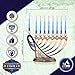 Hanukkah Menorah - Fits All Standard Chanukah Candles - Modern Jeweled Candle Menorahs for Chanukah - David's Harp - Ner Mitzvah