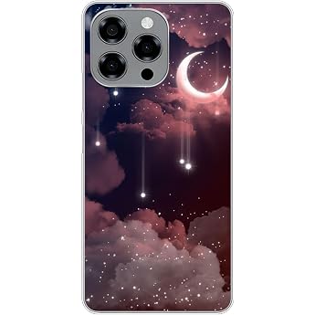 Case Compatible with Doogee Note 58/Note 58 Pro Shockproof Protective Case with Soft Silicone Bumper Case Mobile Phone Case Anti-Scratch Transparent Back - Stars Moon Clouds Sky