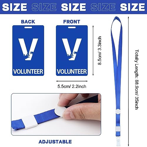 Pasimy 60 Pack Blue Volunteer Lanyards with Badge, PVC Card Holder by Pasimy - Used condition - Image 2