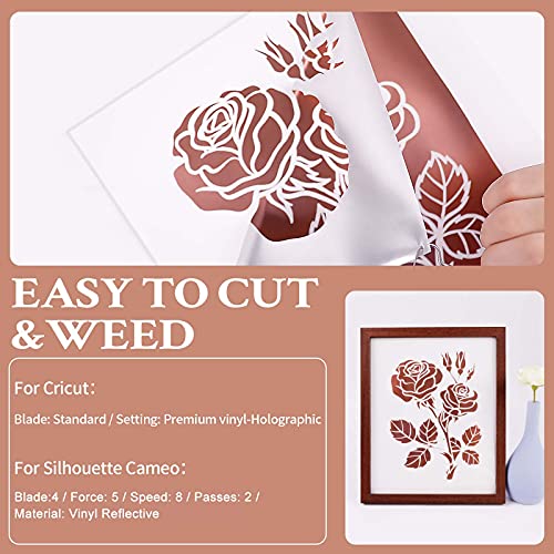 HTVRONT Matte Metallic Vinyl Permanent, 9 PCS 12"x12" Metallic Vinyl