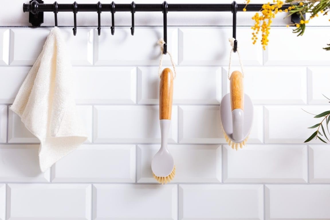 DEXSOVO Multi-Purpose Scrub Brush Comfortable Grip Quickly Scrubs Stains and Spots from Any Surface Used for scrubbing Floors Kitchen Bathroom Sinks Carpets Clothes Cleaning Brush 3