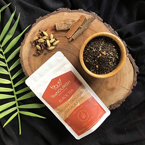 Teanourish Indian Original Masala Chai Tea | Loose Leaf Tea | Black Tea Blended With Cinnamon, Cardamom, Black Pepper & Cloves | 100% Natural Ingredients (3.53Oz/100Gms - Pack Of 2) #TOP1