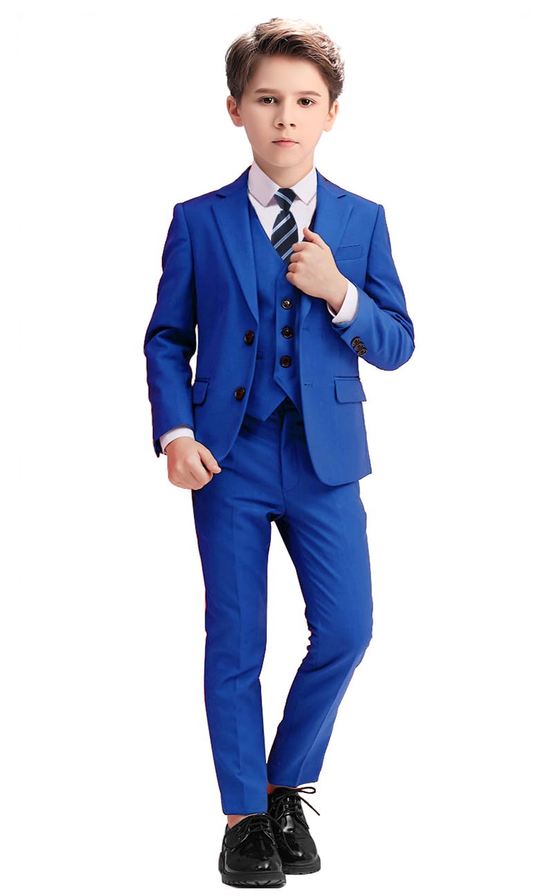 Boys Suits 5 Piece Slim Fit Suit for Kids Formal Ring Bearer Suits