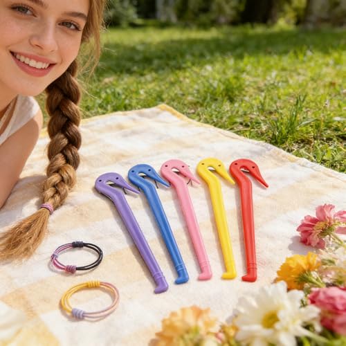 3 Pack Hair Tie Cutter Portable Elastic Hair Tie Remover Tool Hair Rubber Band Cutter for Hairstyling & Updo Removal Compact Lightweight Daily Hair Styling Accessory Pink Purple Yellow