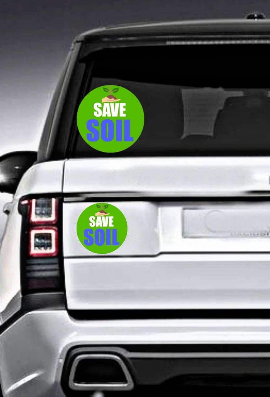 Save Soil Sticker Pack of 6 (4 & 5 inch) | Save Soil Sticker Save Nature Save Earth Save Water Stop Pollution STICKERSS | Earth Day & Environment Day Stickers for Home Office CAR & Bikes