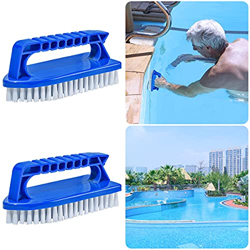 Pool Schwamm Bürsten,Forreen 4 Stück Poolreinigung Handschrubber Kunststoff Schwimmbad Bürste Wiederverwendbar Pool Handbürsten mit Griff zum Reinigen von Schmutz und Moos – Bild 3