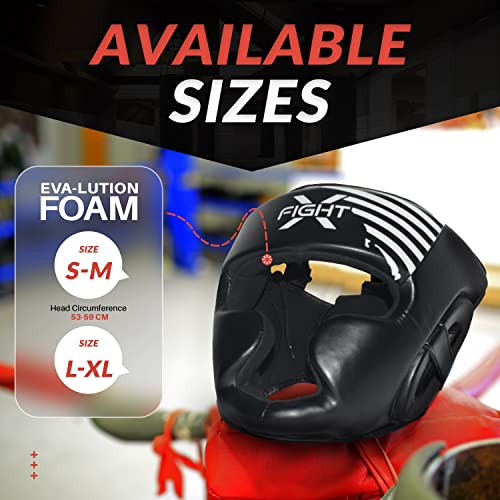 Fightx Boxing Headgear For Boxers Mma Training Equipment Set For Youth Boxing Headguard Synthetic Leather Muaythai Kickboxing Ufc Sparring Fighting Headgear For Men & Women (Black, L/Xl) #TOP6